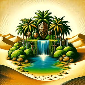 Warrior Oasis: Lush Haven Among Desert Sands