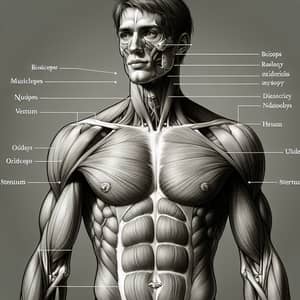 Detailed Anatomical Drawing of Male Figure