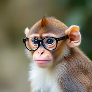 Adorable Monkey Wearing Glasses - Cute Animal Photos