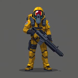 2D Pixel Art Character with Gun for Unity Animation