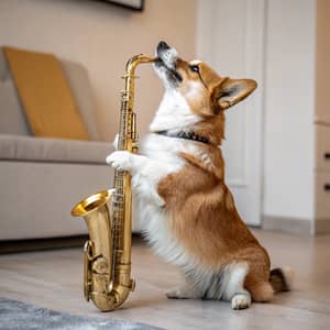 Corgi Playing Saxophone: A Joyful Performance