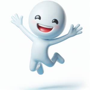 Joyful Humanoid Character Leaping with Enthusiasm