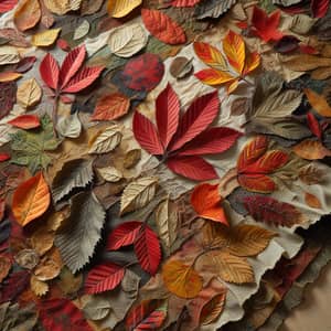 Vivid Siberian Leaves on Fabric | Autumn Flora Display