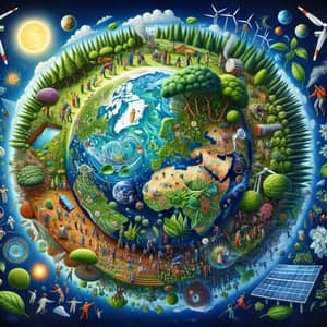 Vibrant Illustration of Sustainable Future | Global Collaboration