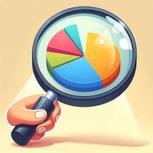 Magnifying Glass Clipart Looking at Pie Chart