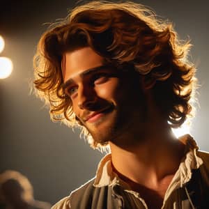 Male Actor Performing Under Dramatic Lighting