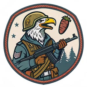 Military Eagle Patch with Weapon & Sausage