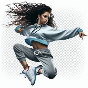 Energetic Hispanic Woman Hip Hop Dance Moves