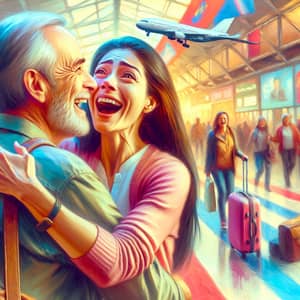 Heartwarming Airport Reunion: Joyous Embrace of Dear Friends