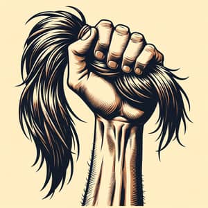 Strong Hand Gripping Head - Pulling Ponytail Upwards