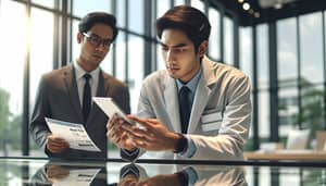 Focused Salesperson in Modern Office