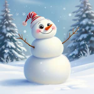 Cheerful Snowman in a Winter Wonderland