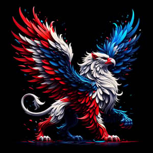 Colorful Griffin Symbolizing American Flag | Dynamic Scene