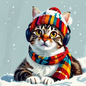 Winter Cat Art by Carlos Catasse