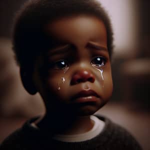 Innocent Black Toddler Boy Crying | Emotional Realistic Scene