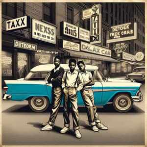 Vintage Street Scene Artwork - Retro Style Digital Rendition