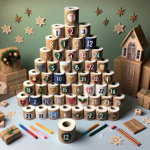 DIY Advent Calendar: Crafted Toilet Paper Rolls in Homey Setup