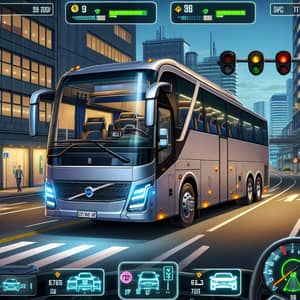 Luxurious Volvo Bus Driving in Virtual City - Gaming Experience