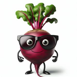 Cool Beetroot Vegetable Mascot with Sunglasses