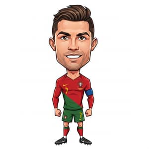 Cristiano Ronaldo Cartoon Caricature Art
