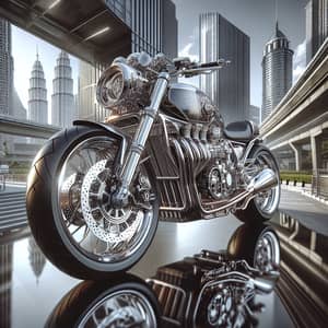 Luxurious High-End Motorcycle in Urban Landscape | Brand Name