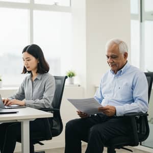 Workspace with Two Workers and Center Space