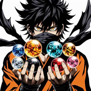 Goku Dragon Balls - Colorful Orbs Displaying Dragon Shapes