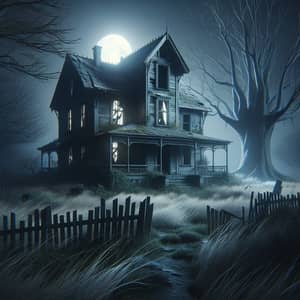 Terrifying Haunted House in the Night