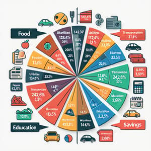 Detailed Pie Chart: Budget Allocation in Percentages