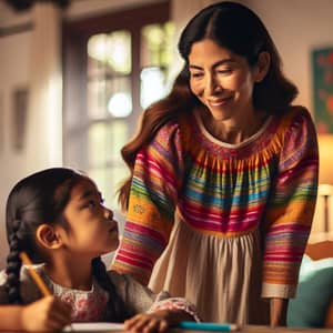 Heartwarming Moment: Hispanic Mother Lovingly Watches Her Daughter