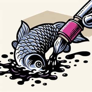 Carp Tail Print Art | Unique Ink Impressions