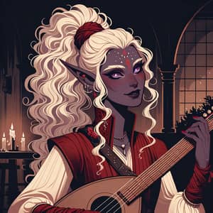 Malefic Musician - Fantasy Tiefling Character in Rogue Attire