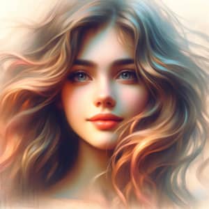 Beautiful Girl Fine Art Portrait in Renoir Style