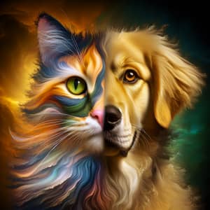 Mythical Creature: Calico Cat & Golden Retriever Hybrid