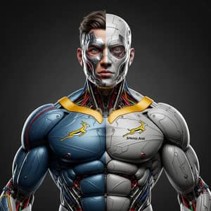 Cyborg Springbok Rugby Player – Ultra Detailed Closeup