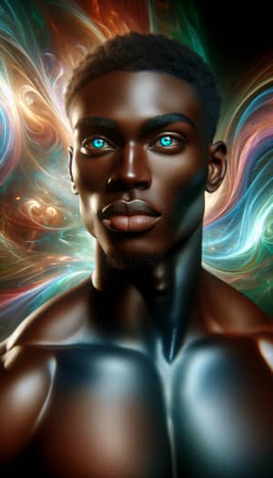 Powerful Portrait of a Turquoise-Eyed Man