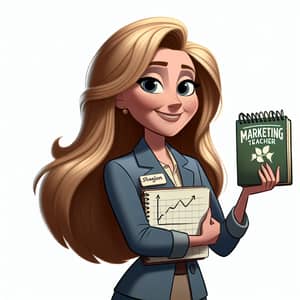 Pixar-Style Marketing Teacher Illustration