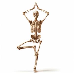 Human Skeletal System in Tree Pose - Medical Illustration