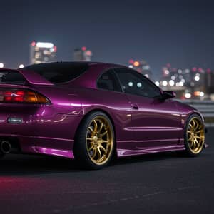 Mitsubishi Eclipse in Purple with Gold Wheels