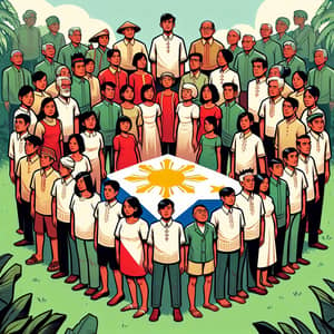 Unity and Nationalism: Diverse Filipino Group in Traditional Clothing