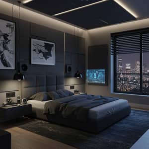 Sleek Modern Bedroom for a Young Billionaire