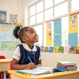 A Little Black Girl at School