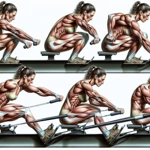 Female Muscle Anatomy During Rowing Exercise