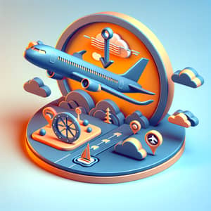 Flying Airplane 3D Icon