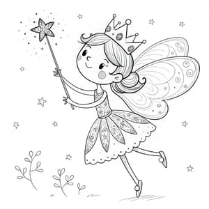 Christmas Fairy Coloring Page for Kids