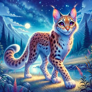 Majestic Feline in Orange Sunset Pelt | Night Adventure