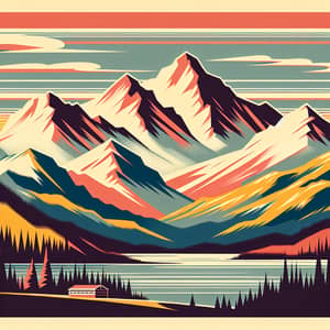 Denver Mountains Vintage Travel Poster Art