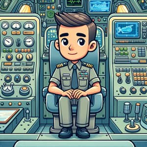 Cartoon Submarine Skipper - Nautilus Games Character Design