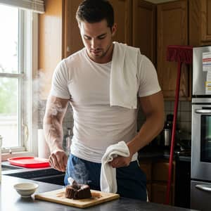 Sporty Man Cooking Delicious Dessert | Healthy Recipes