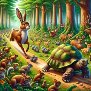 Forest Race: Hare vs Tortoise Epic Showdown